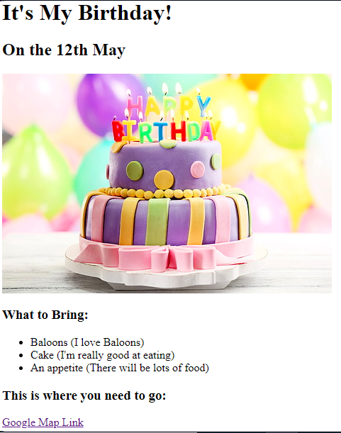 Image of Birthday Invite Website